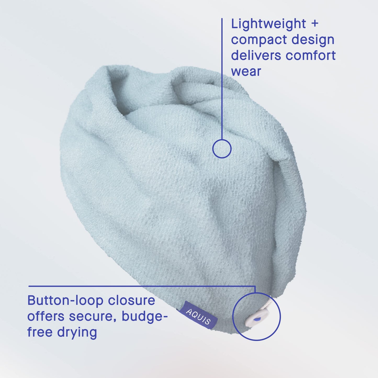 AQUIS Hair Wrap Hair-Drying Tool Bundle, Water-Wicking, Ultra-Absorbent Recycled Microfiber