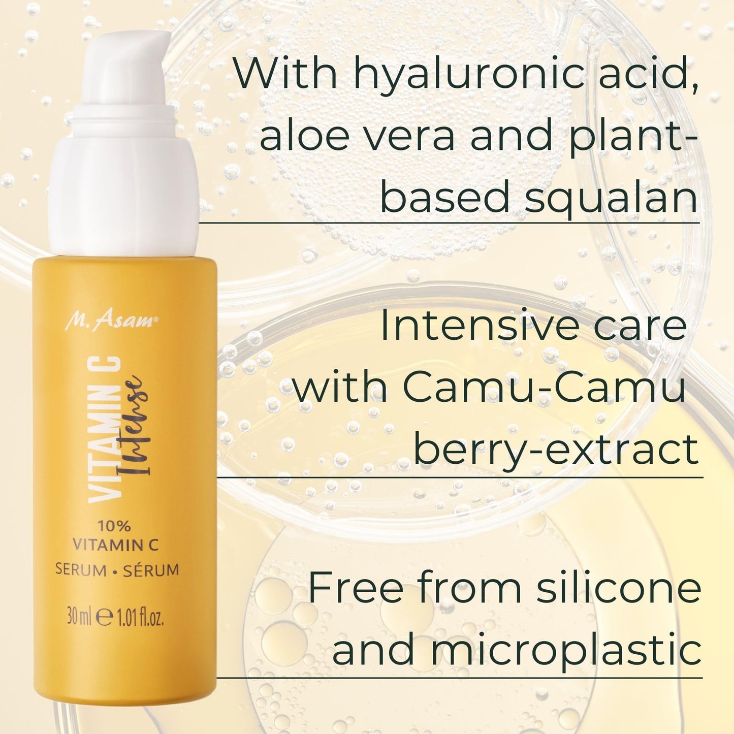 M. Asam VITAMIN C Intense 10% Serum (1.01 Fl Oz) - Vitamin C Face Serum with Hyaluronic Acid and Vitamin E, Face Serum for Radiant Skin