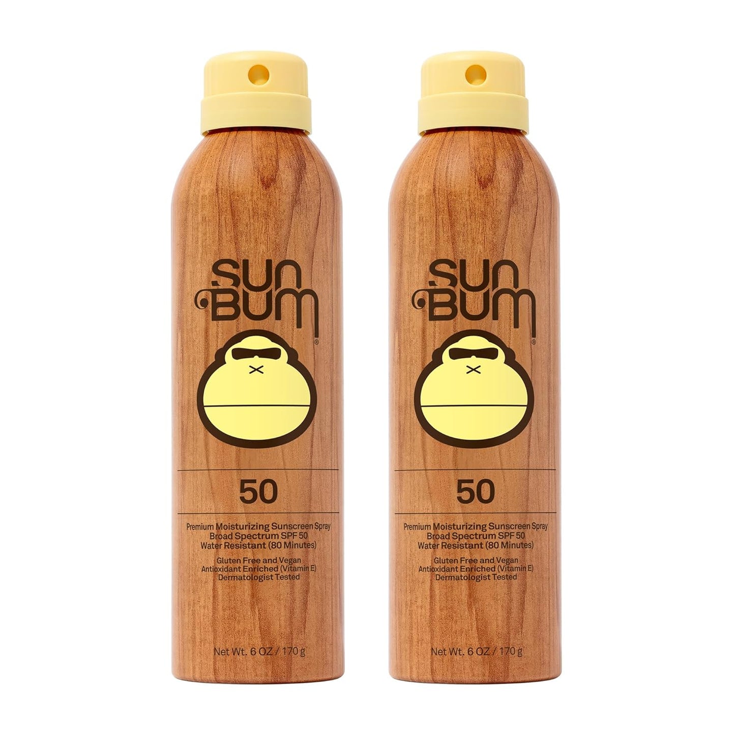 Sun Bum Original SPF 50 Sunscreen Body Spray - Broad Spectrum Moisturizing Formula with Vitamin E - 6 oz (Pack of 2)