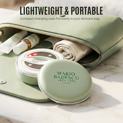 Mario Badescu Red Light + EMS Under Eye Patches - Rechargeable LED Microcurrent Device for Puffiness & Fine Lines