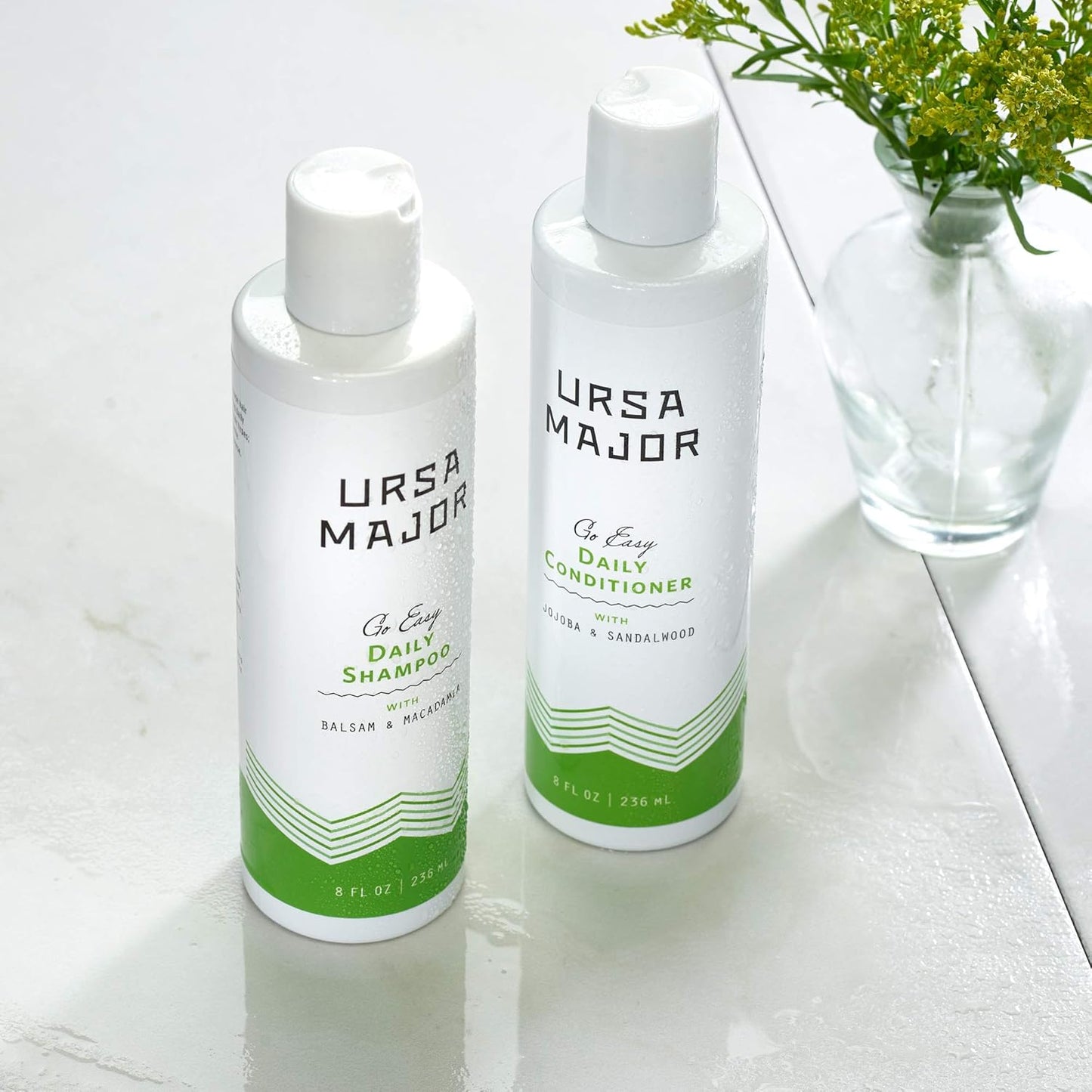 Ursa Major Go Easy Daily Shampoo & Conditioner Set - Natural, Vegan, Cruelty-Free | 8 oz, 2 Count