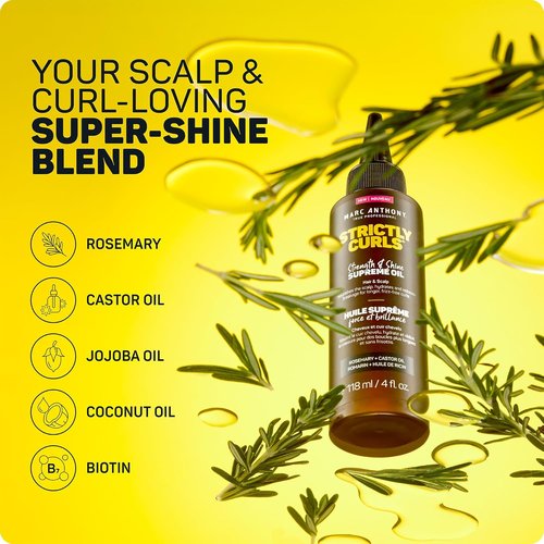 Marc Anthony Strengthening Hair Oil - Lightweight Hydrating Scalp Treatment for Curly Hair | Reduces Breakage & Frizz