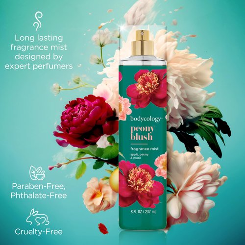 Bodycology Long-Lasting Fragrance Body Mist, Peony Blush, 8 fl oz