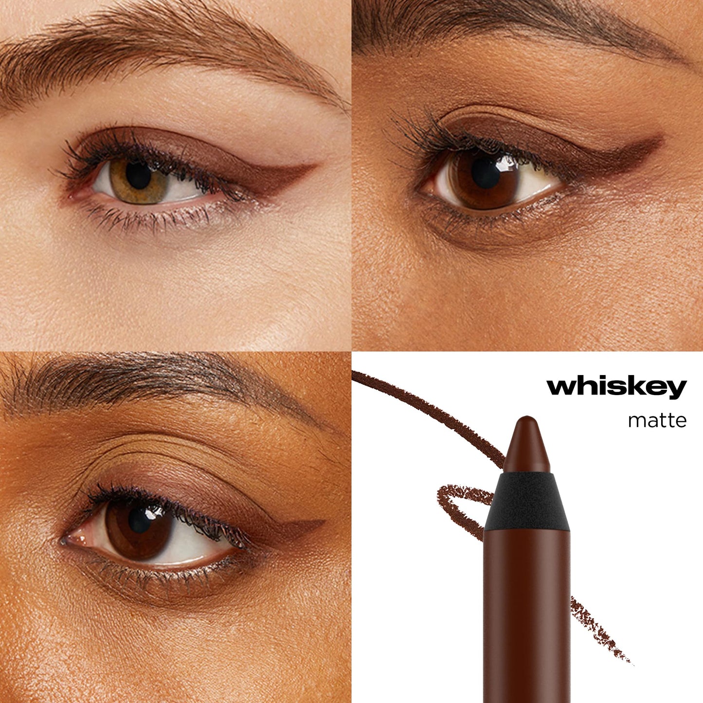URBAN DECAY 24/7 Glide-On Waterproof Eyeliner Pencil - Smudge-Proof, Long-Lasting, Transfer-Proof, Up to 16HR Wear, Smooth No-Tug Formula, Whiskey (Rich Brown Matte) - 0.04 oz