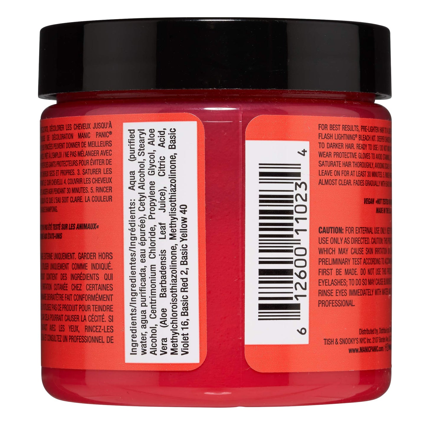 MANIC PANIC Pretty Flamingo Hair Dye - Classic High Voltage - Semi Permanent Hair Color - Warm Pink w/Orange Tint - Glows in Blacklight – Vegan, PPD & Ammonia Free - For Hair Coloring on Men & Women