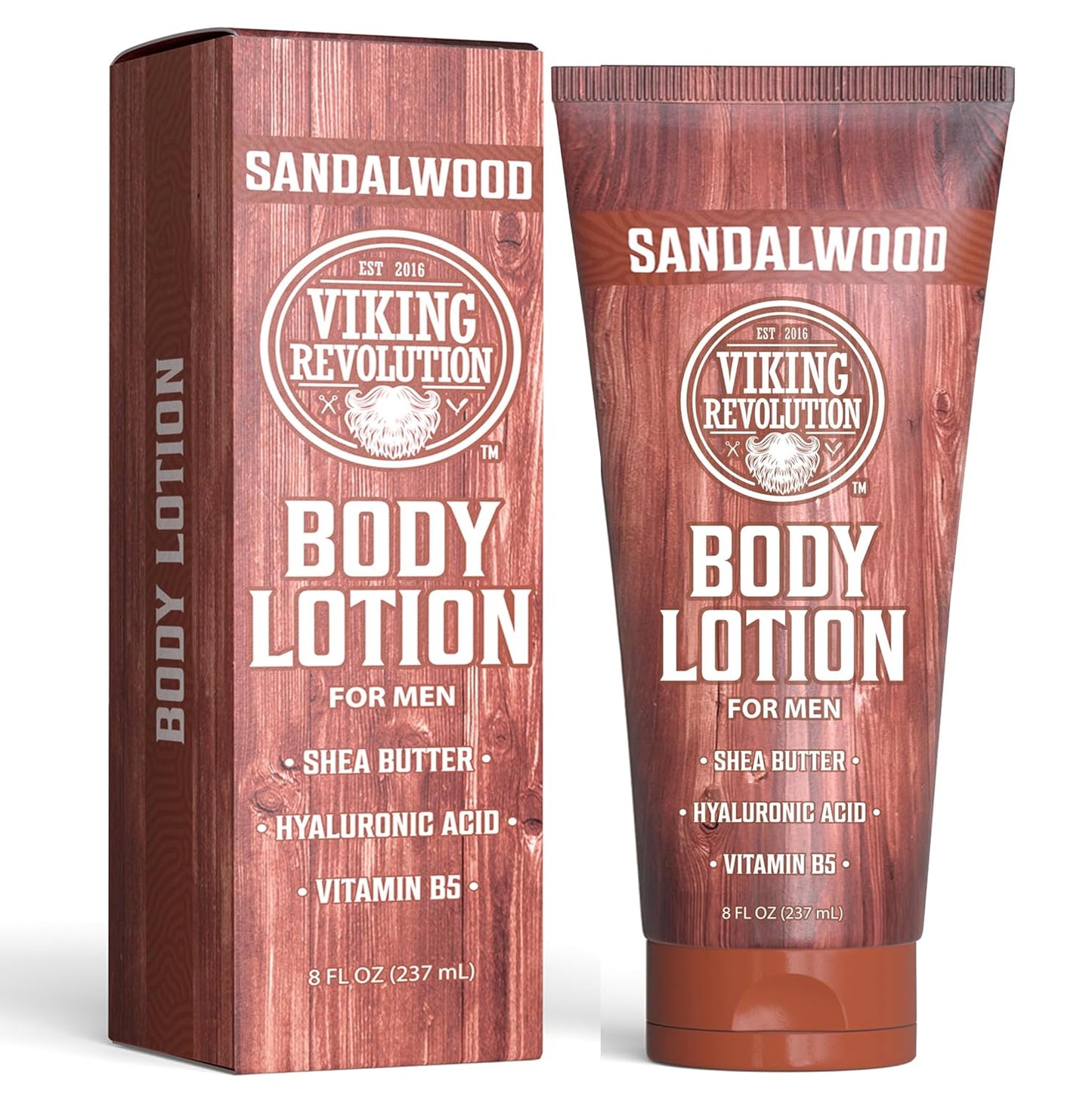 Viking Revolution Sandalwood Body Lotion for Men - Hydrating Lotion with Shea Butter & Vitamin B5 | 8oz