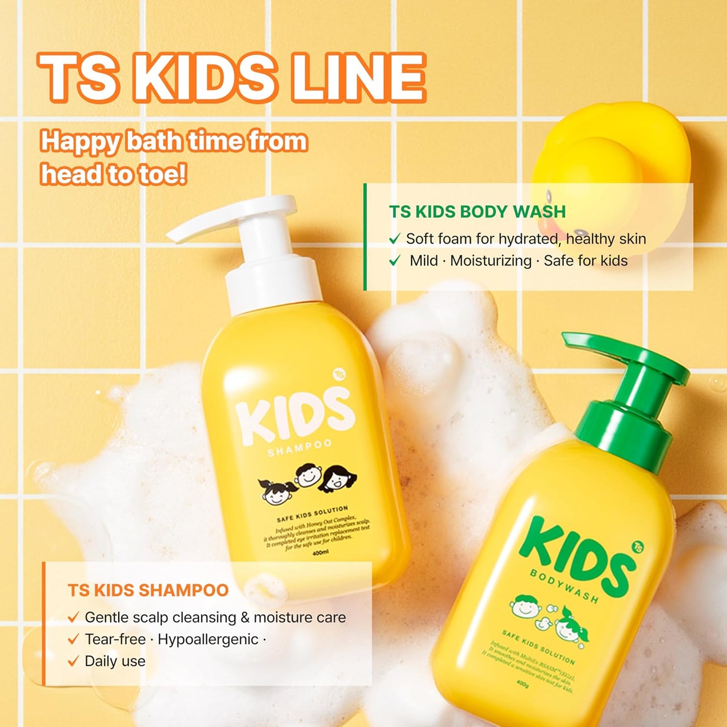 TS Kids Shampoo - Tear-Free & Gentle Formula | Sulfate, Paraben, Silicone-Free | 14.1 fl oz / 400ml