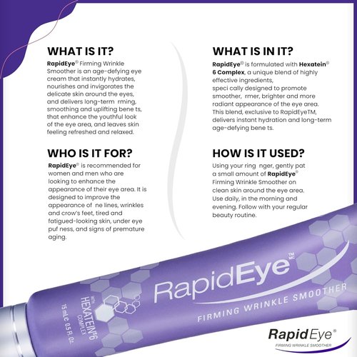 RapidEye Firming Eye Cream - Anti-Aging Formula with Retinol, Caffeine & Peptides | 0.5 fl oz for Puffiness & Fine Lines