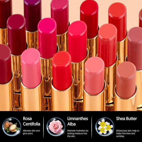 MAKI YIKA Dark Red Lipstick - Hydrating Balm for Dry Cracked Lips | Weightless Glossy Finish