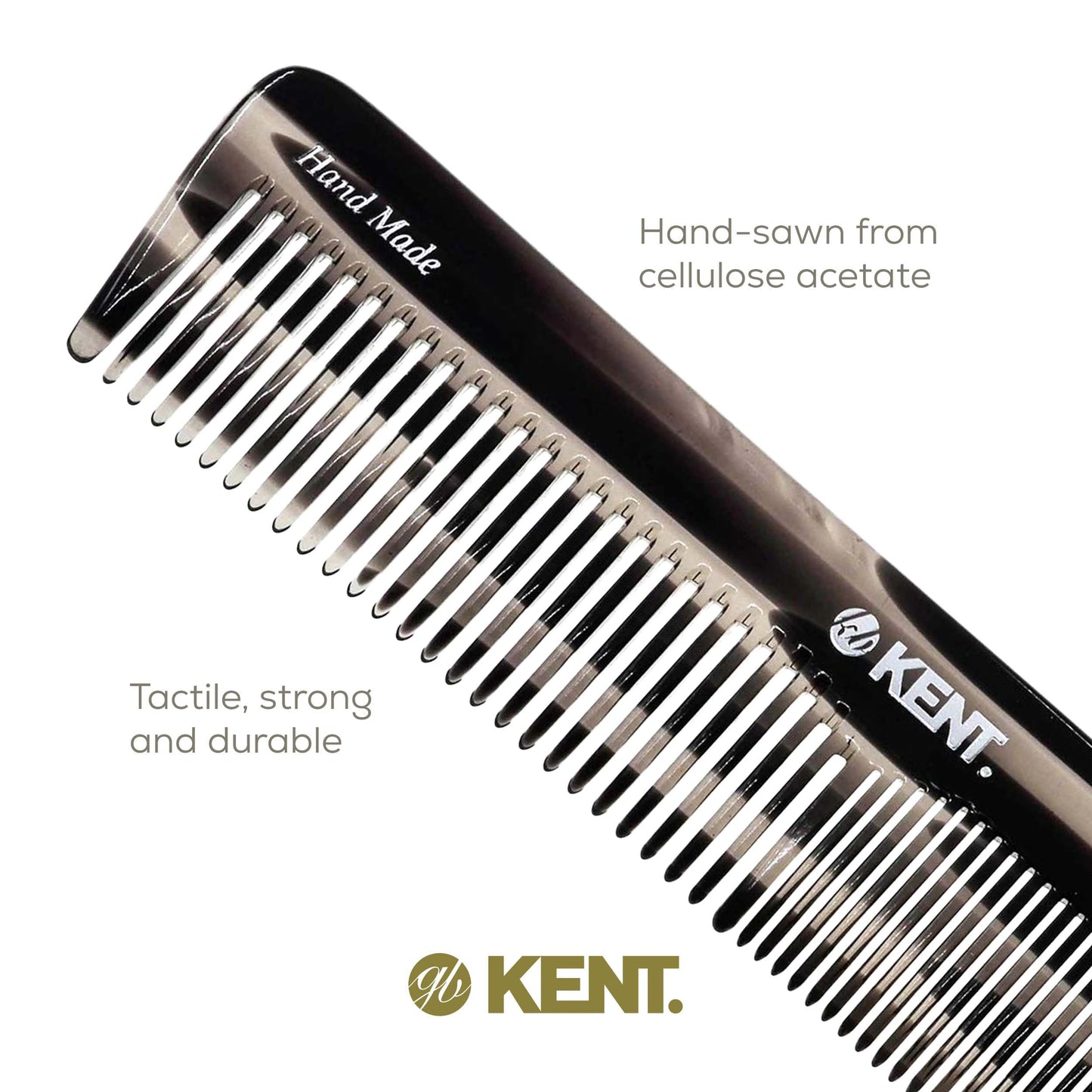 Kent 16TG Fine Tooth Comb and Wide Tooth Comb for Hair, Kent Beard Comb and Mustache Comb for Hair Styling, Travel Comb Grooming for Men and Women