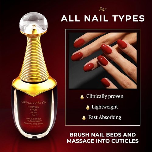 Miracle Fruit Oil Nail Strengthener - 10ml Cuticle Oil for Thin Nails & Growth | Intense Moisture & Protection