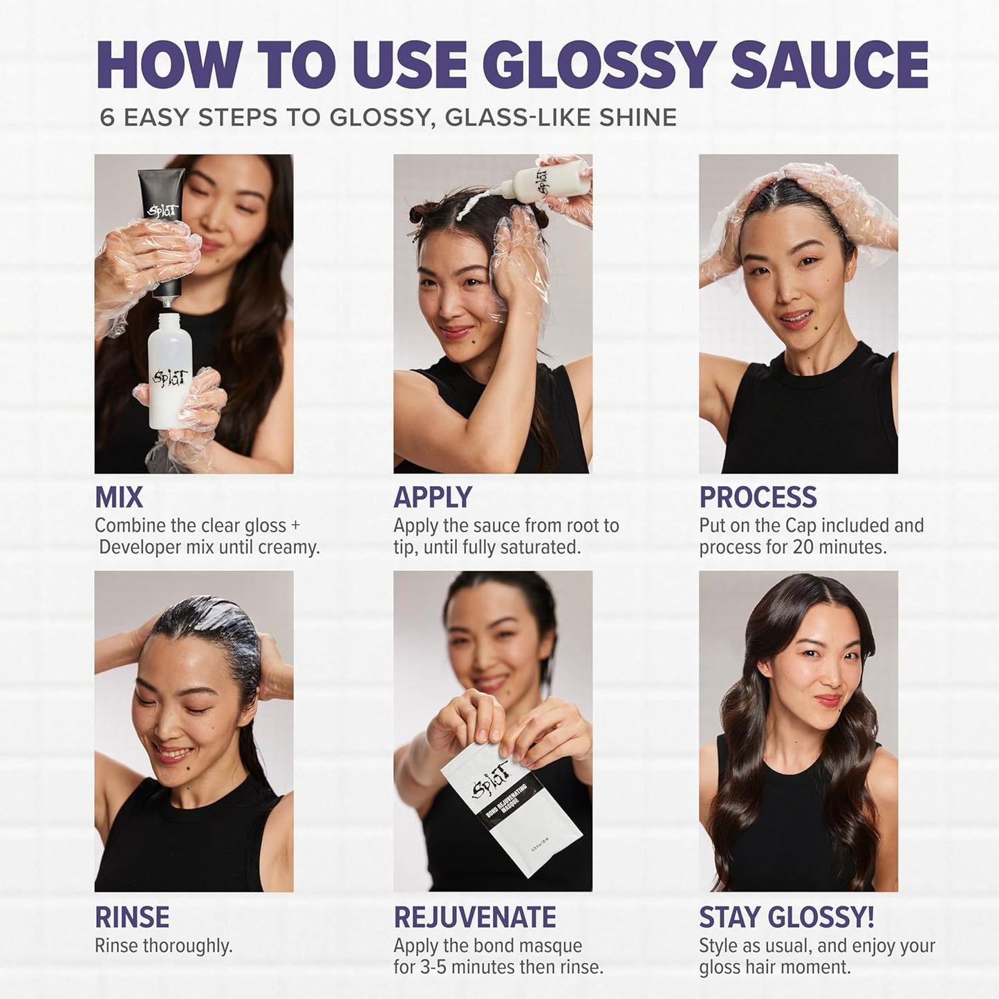 Splat Glossy Sauce | Demi-Permanent Clear Gloss Hair Color for Vibrant Shine - 4 oz