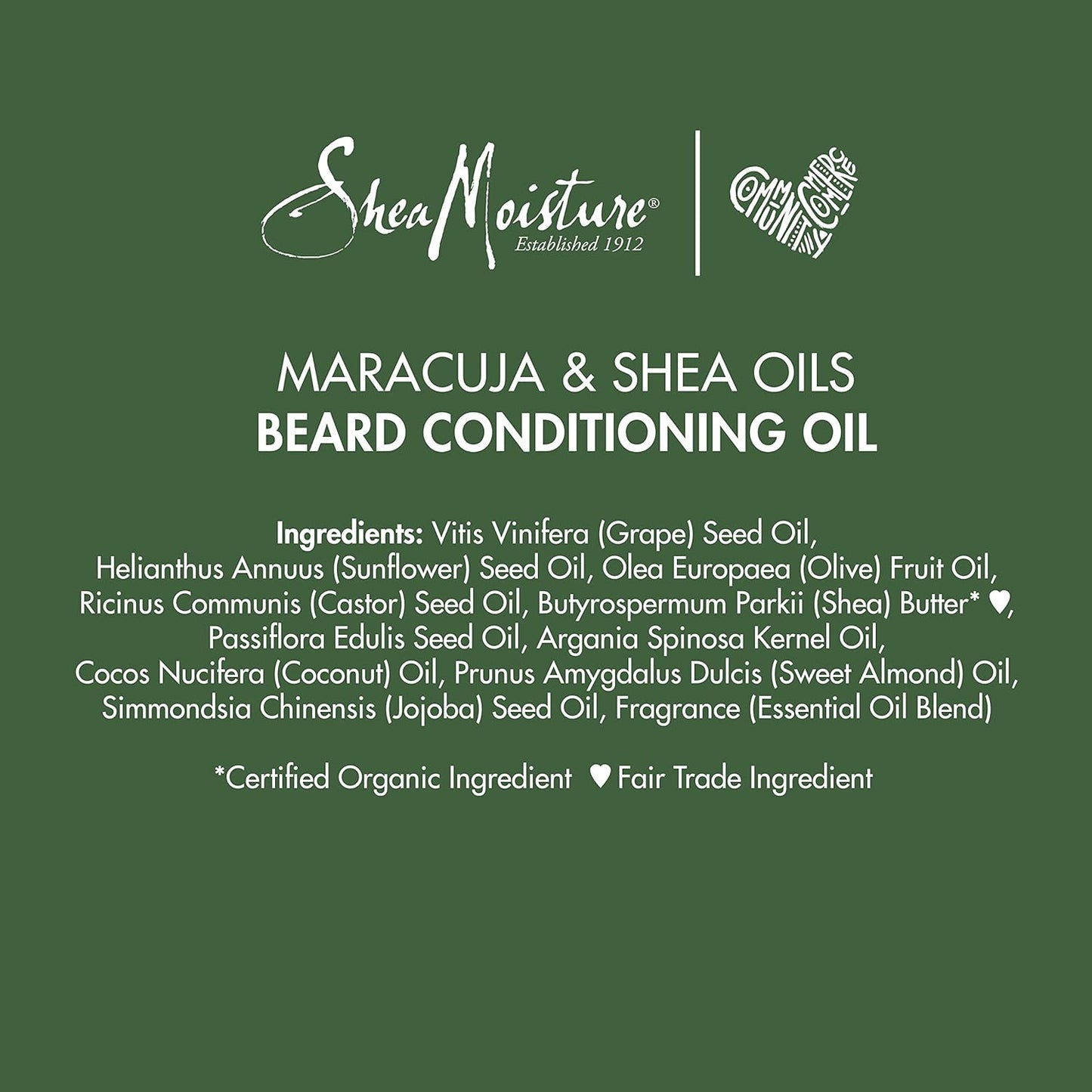 SheaMoisture Beard Conditioning Oil - Maracuja & Shea Butter for Soft, Full Beards | 3.2 oz