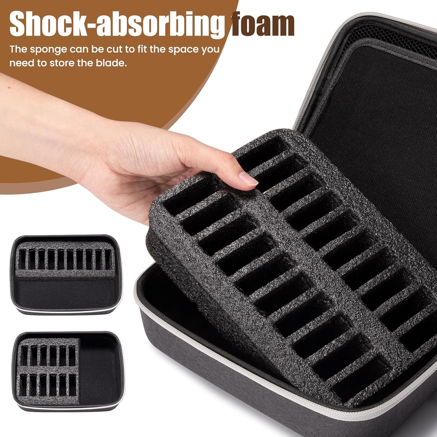 Noverlife Hair Clipper Guard Blades Holder Case, Barber Guard Blades Storage Bag for 20 Metal Clipper Guards Hard Blade Storage Travel Case, Protective Stylist Carrying Case for Grooming Blade