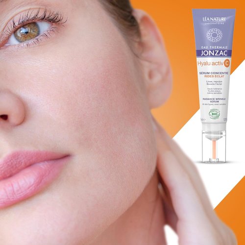 Eau Thermale Jonzac Organic Hyalu Activ C Serum - Stable Vitamin C & Hyaluronic Acid for Brighter, Plumped Skin | 1.01 Fl Oz