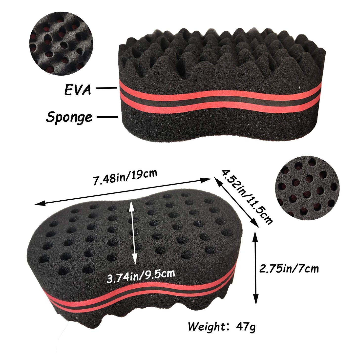 WULI PEACH 2PCS Hair Curl Sponge, Magic Curly Sponge Gloves Barber Curl Twist Sponge Glove Hair Sponge for Curling Twisting and Dread, Hair Brush Sponges for Black Men Curls (Twist Brush+Glove)