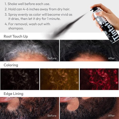 Kiss Gray Hair Concealer - Temporary Root Touch-Up Color Spray | 2.82 oz, 2-Pack (Black)