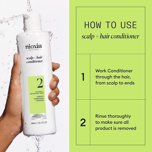 NIOXIN System 2 Scalp & Hair Thickening Conditioner - Boost Density with Niacinamide & Biotin | For Natural Hair