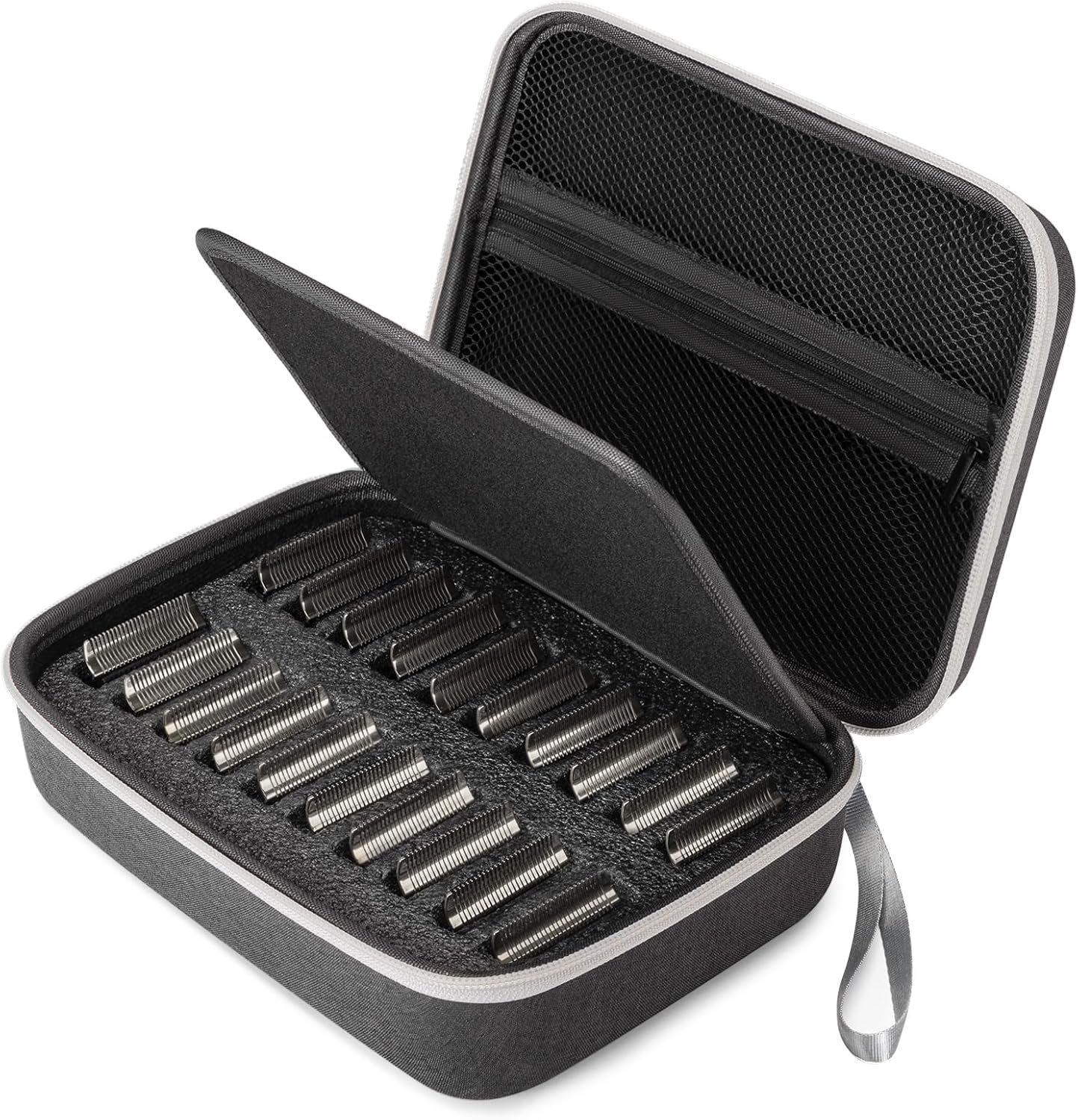 Noverlife Hair Clipper Guard Blades Holder Case, Barber Guard Blades Storage Bag for 20 Metal Clipper Guards Hard Blade Storage Travel Case, Protective Stylist Carrying Case for Grooming Blade