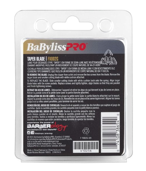 BaBylissPRO Replacement Taper Clipper Blades - Compatible with FX870, FX825, FX673 | Precision Cutting