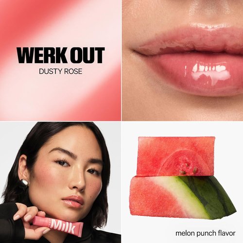 Milk Makeup Cooling Water Jelly Tint & Balm Set - Hydrating Sheer Red Lip & Cheek Stain + Gloss - Full Size Chill (Red) 0.17 oz & Werk Out (Dusty Rose) 0.4 oz
