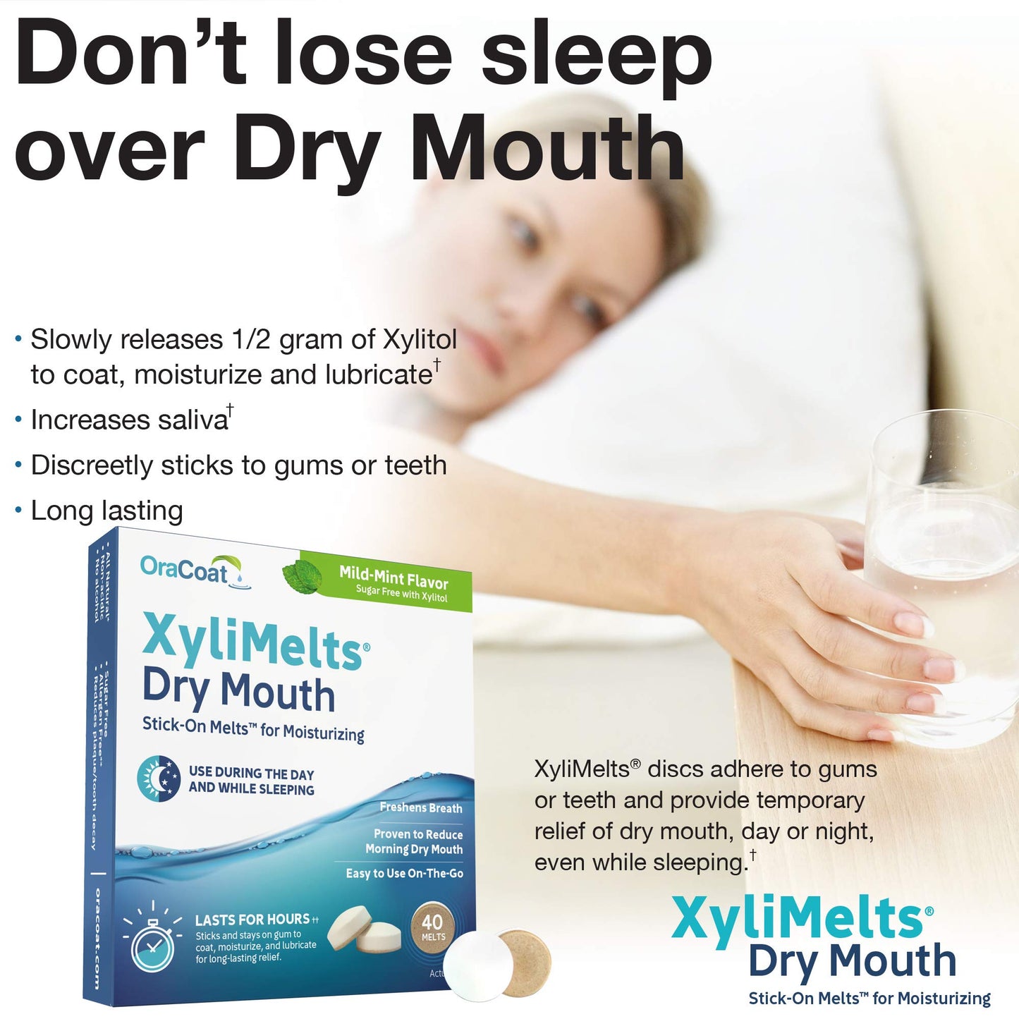OraCoat® XyliMelts Bundle Mild Mint 100 Count and Mild Mint 40 Count, Dry Mouth Relief Products