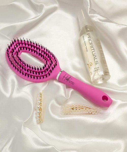 Marilyn Brush Halo Paddle Brush - Smoothing Boar/Nylon Bristles for Faster Drying | Ideal for Sensitive Scalps & Wigs