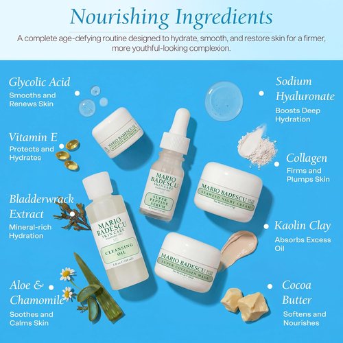Mario Badescu Good Skin Is Forever 5-Piece Set - Hydrating Cleansing Oil, Peptide Serum, Night Cream & More