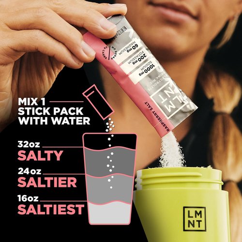 LMNT Zero Sugar Electrolytes - Raspberry Salt Drink Mix | 30 Convenient Packets