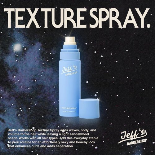 Jeff's Barbershop Sea Salt Texture Hair Spray - Texturizing Volumizer for Men & Women | Light Hold, Sandalwood Scent (3.4 fl oz)