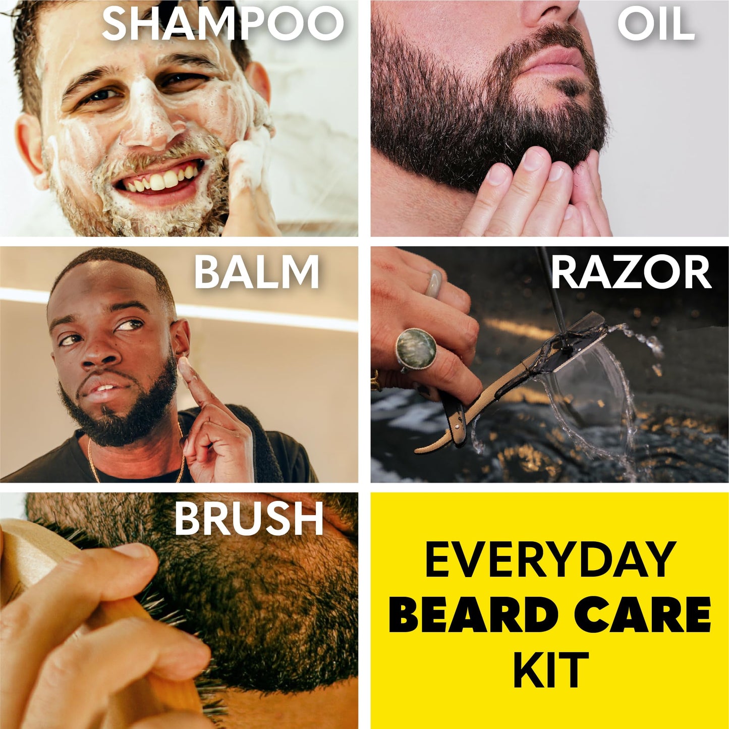 Beard Club Beard Care Kit - Grooming Essentials for a Healthier, Stylish Beard - Straight Edge Razor, Shampoo, Cedar Balm, Oil, and Boar Bristle Brush