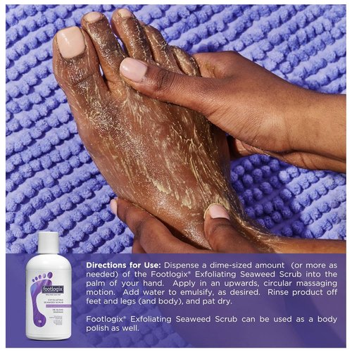FOOTLOGIX Exfoliating Seaweed Scrub - Deep Cleansing Formula | 8.45 oz for Soft, Smooth Skin