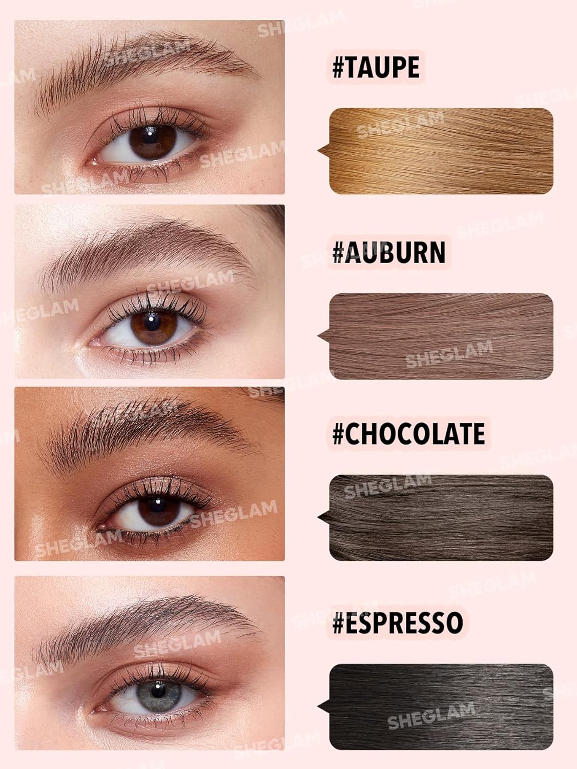 SHEGLAM Tinted Brow Gel - Volumizing & Buildable Formula for Full, Gorgeous Brows | Auburn