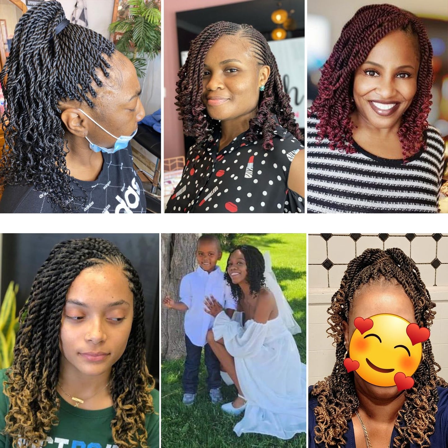 Wavy Senegalese Twist Crochet Hair For Black Women 12 Inch 10 Packs Senegalese Twist Braiding Hair Crochet Twists Pre Looped Twist Crochet Hair Curly Crochet Twist Hair With Curly Ends(1B#)