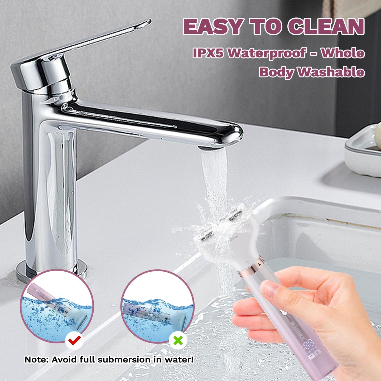 Electric Razors Shavers for Women, Bikini Trimmer 5 in 1 Electric Shaver Razor for Women Wet/Dry Face Razors for Face Nose Eyebrow Arms Armpit Legs Pubic Area Painless Facial Hair Removal for Women