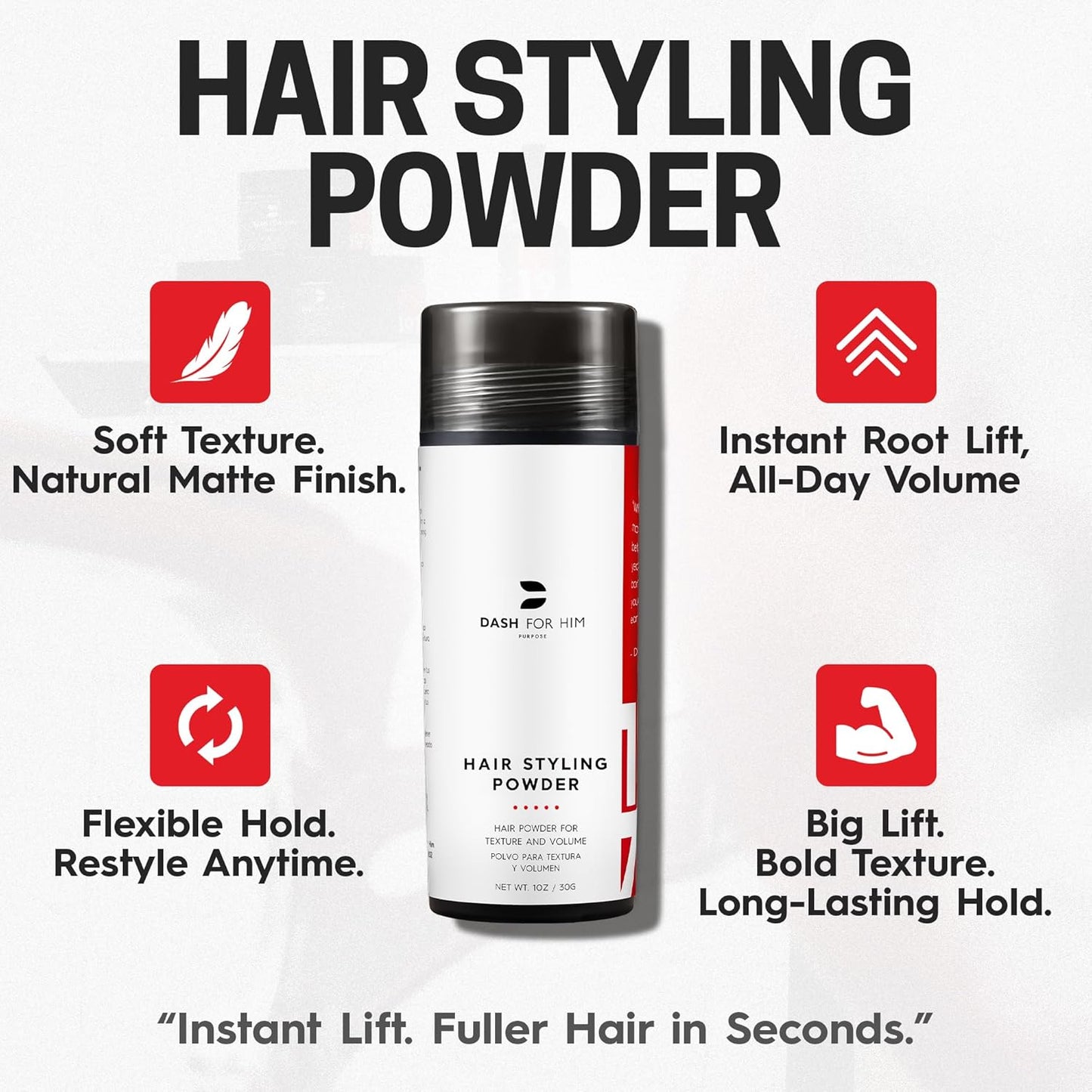 Skiennix Hair Powder for Men - Lightweight Texturizing & Volumizing Styling Dust, Matte Finish, 1 oz (30g)