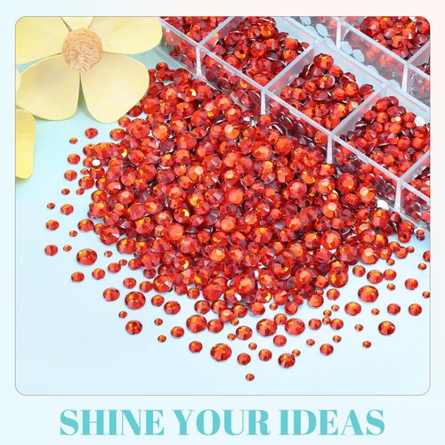 12100Pcs Resin Rhinestones for Crafting with 3Pcs 10ml B7000 Jewelry Glue, 2 Boxes Flatback Crystals Diamond (Red Zircon) for Bedazzling Crafts DIY Nail Art,Non Hotfix Gems for Clothing Shoes