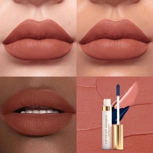 Lip Stain Peel Off & Wipe-Off, Long Lasting Waterproof Lip Tint, Smudge Proof, Transfer Resistant, Easy Wipe Finish, High Pigment Matte Lip Color, All-Day Kiss-Proof Lip Makeup,Nude Apricot