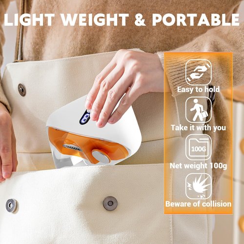 JUNZUP Electric Nail Clipper, 2-in-1 Automatic Nail Trimmer with LED Light, 3 Speeds Electric Toenail Clipper, Electric Nail Clippers for Seniors, Baby, Adults & Kids, Dark Orange