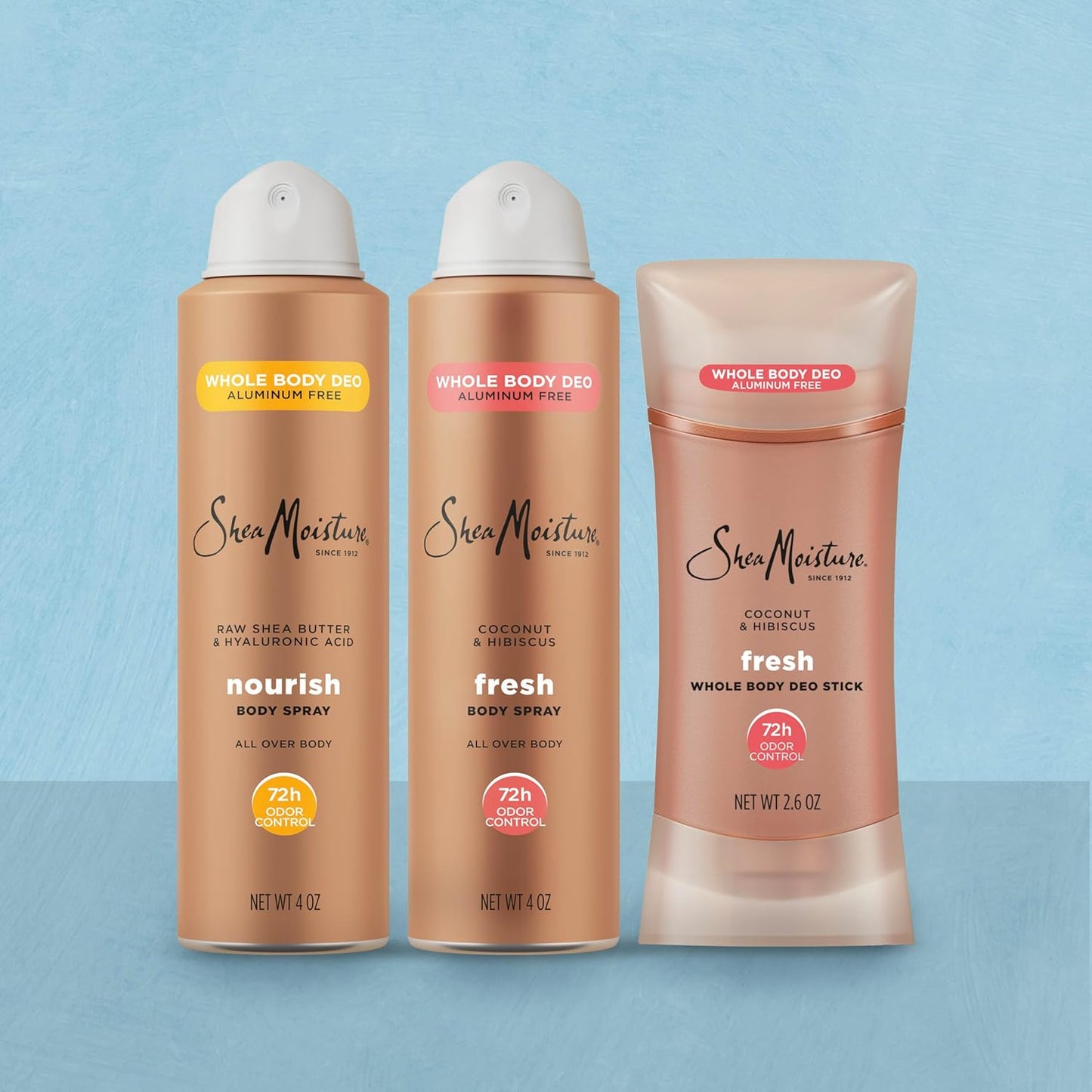 SheaMoisture Whole Body Deodorant Spray - Fresh 72H Odor Control, Aluminum-Free, 4 oz