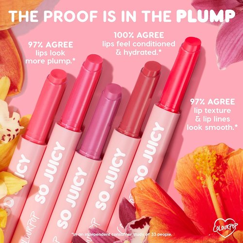 ColourPop So Juicy Plumping Lip Gloss Balm - Hydrating Non-Sticky Formula with Peptides - Delivers Buildable Color - Delulu (0.07 oz)