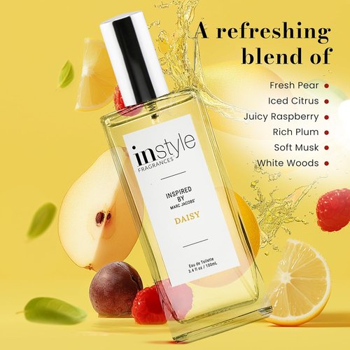 Instyle Fragrances | Women's Eau de Toilette Inspired by Marc Jacobs' Daisy - Clean, Vegan, 3.4 Fl Oz