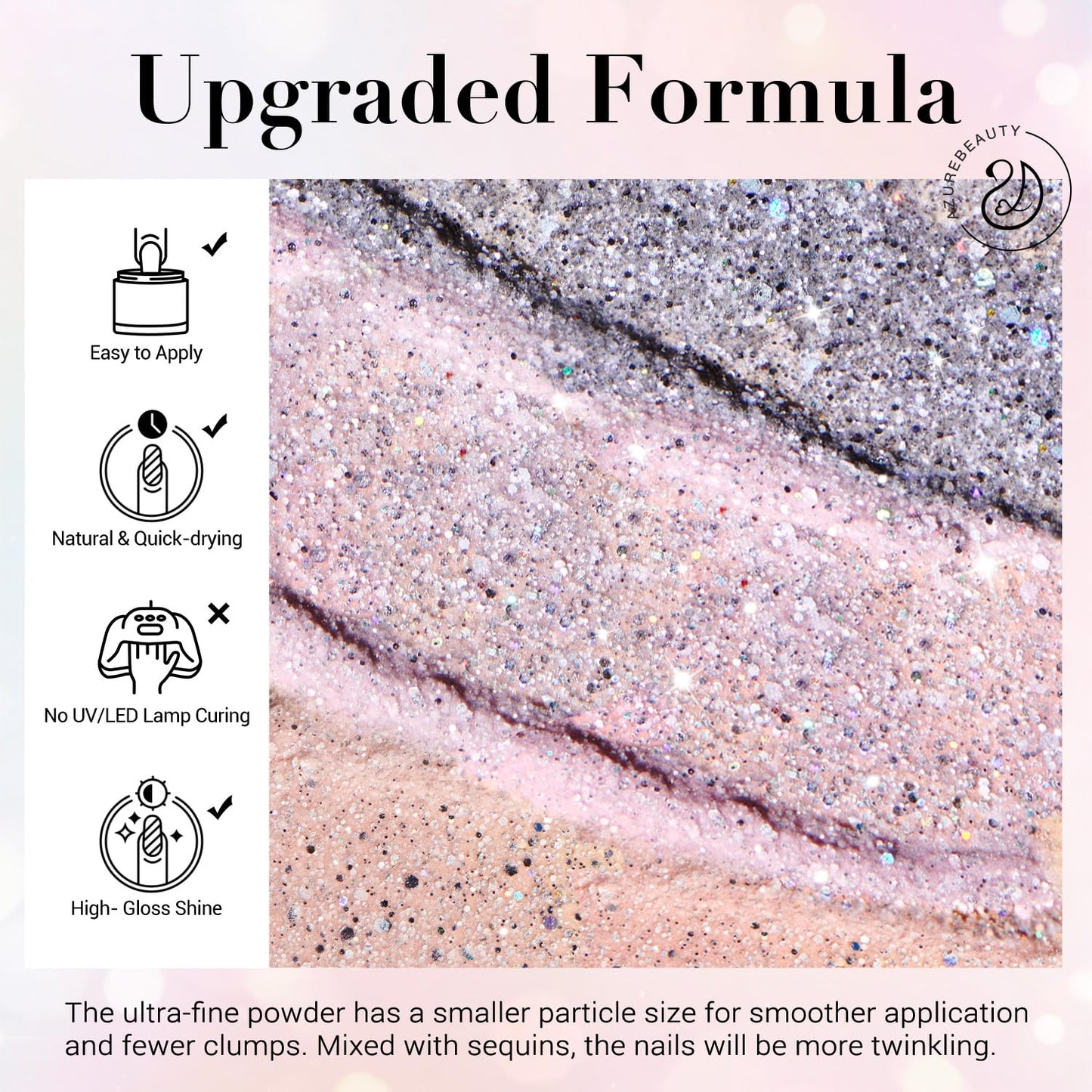 AZUREBEAUTY Dip Powder Nail Starter Kit with Matte Coat, 8 Hot Pink Glitter Neon Summer Color, Dipping Powder Liquid Set with Base/Top Coat/ Activator/10 Nail Sticks Salon at Home