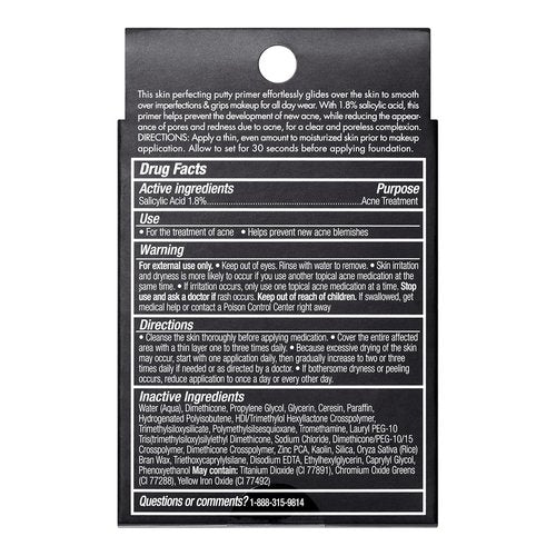 e.l.f. Acne Fighting Putty Primer - 1.8% Salicylic Acid Formula to Reduce Breakouts & Minimize Pores | 0.74 Oz (21g)