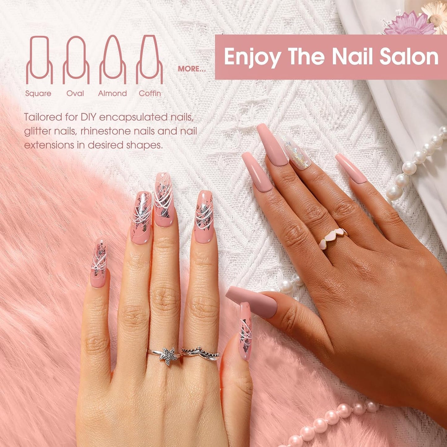 Nude Poly Extension Gel, ROSALIND 2.7 oz Light Nude Poly Nail Gel Builder for Nail Art Decoration, Thickening Extension Easy to DIY Use at Home Need UV Lamp