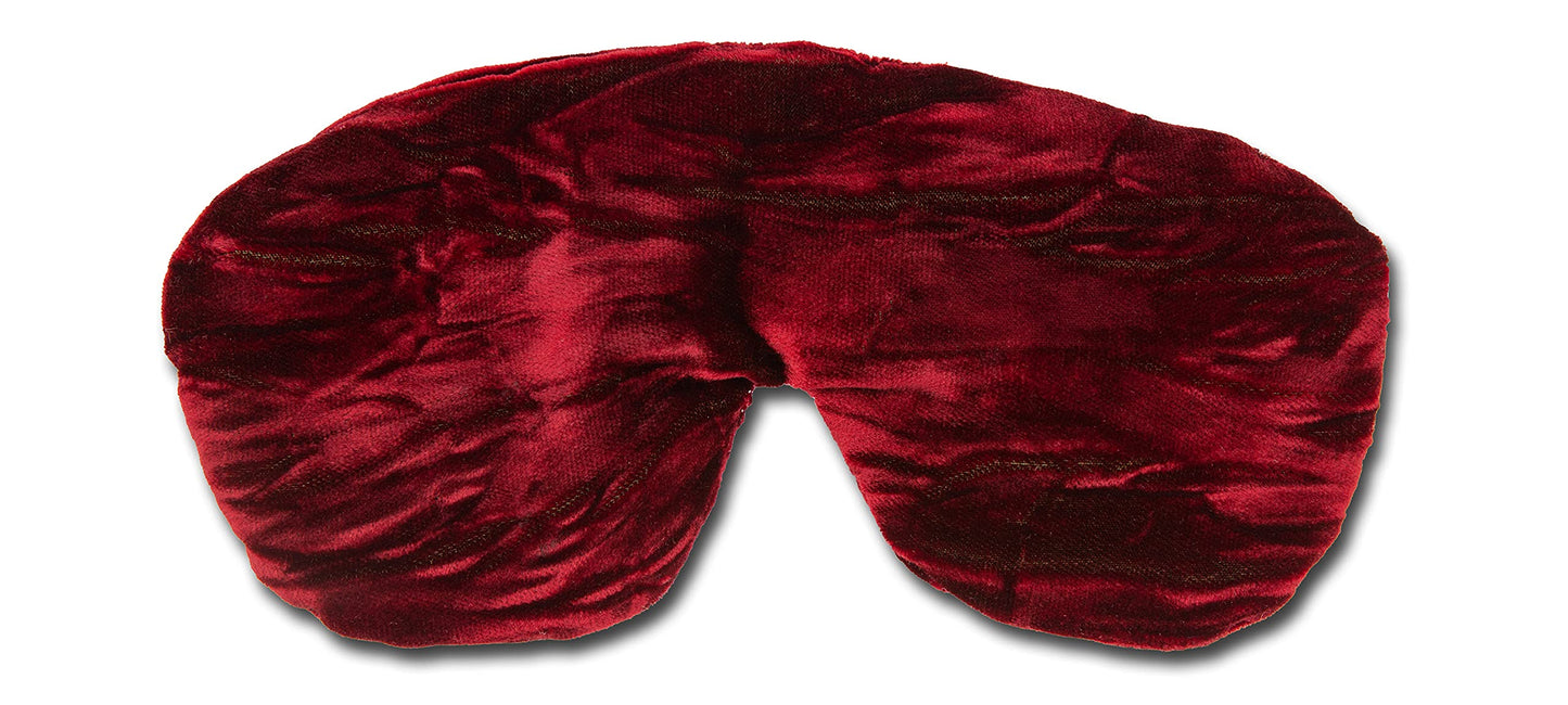 Candi Andi Handmade Opulence Yoga Eye Mask Pillow - Weighted Flaxseed Fill, Unscented, Satin & Velvet, Adjustable Strap - Ideal for Meditation & Restful Sleep -Ruby Red - TEMF-RD