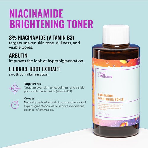 Good Molecules Daily Skincare Routine Set with Hydrating Cleanser, Niacinamide Toner, Hyaluronic Acid Serum, Moisturizer, Eye Gel, 5 Pieces