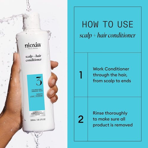 Nioxin System 3 Scalp & Hair Thickening Conditioner - Nourish Colored, Dry & Damaged Hair | Strengthen with Niacinamide & Biotin | 33.8 Fl Oz