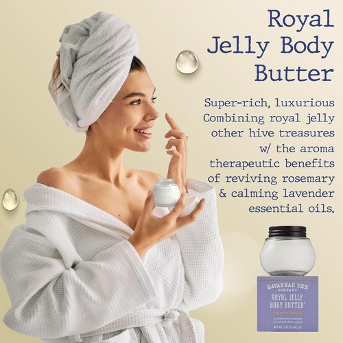 Savannah Bee Company Royal Jelly Body Butter - Deep Hydration for Dry Skin | Nourishing Formula