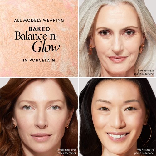 LAURA GELLER NEW YORK Baked Balance-N-Glow Illuminating Foundation - Porcelain - Buildable Sheer to Light Coverage - Satin Finish